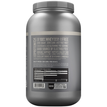 Isopure Zero Carb 100% Whey Protein Isolate Cookies & Cream container back