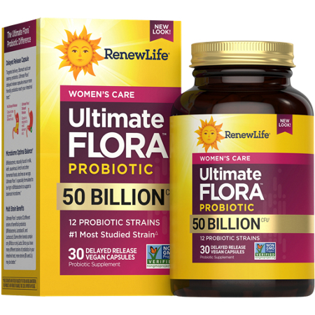 RenewLife Ultimate Flora Vaginal Support Probiotic box and bottle front