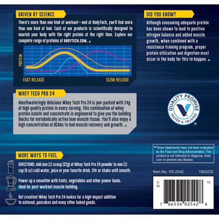 Whey Tech Pro 24 Whey Protein Isolate & Concentrate Powder alternate view 4