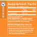 Supplement Facts label for L-Tryptophan capsules 500 MG