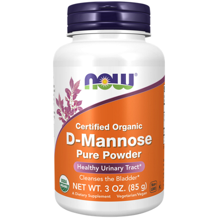 Now Foods Certified Organic D-Mannose Powder bottle front