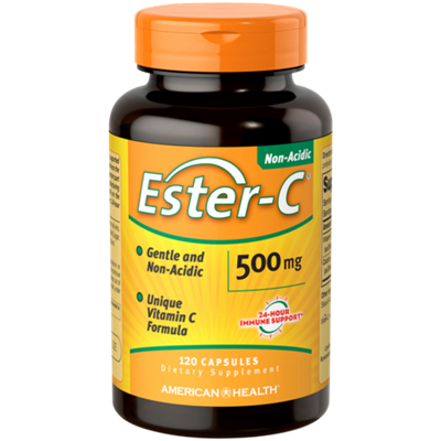 Ester-C - Non-Acidic, Gentle Form of Vitamin C - 500 MG (120 Capsules)