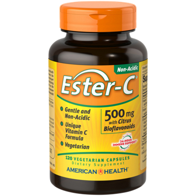 Ester-C with Citrus Bioflavonoids - Non-Acidic Form of Vitamin C - 500 MG (120 Vegetarian Capsules)