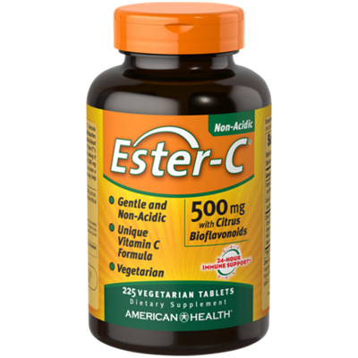 Ester-C with Citrus Bioflavonoids - Non-Acidic Form of Vitamin C - 500 MG (225 Vegetarian Tablets)