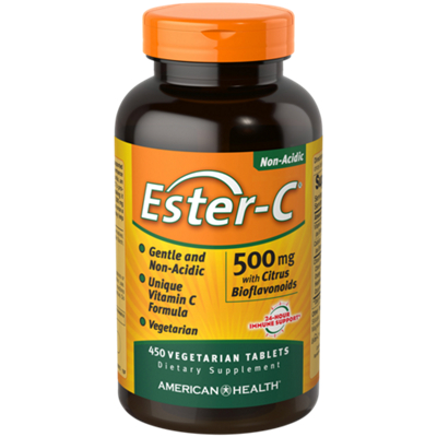 Ester-C with Citrus Bioflavonoids - Non-Acidic Form of Vitamin C - 500 MG (450 Vegetarian Tablets)
