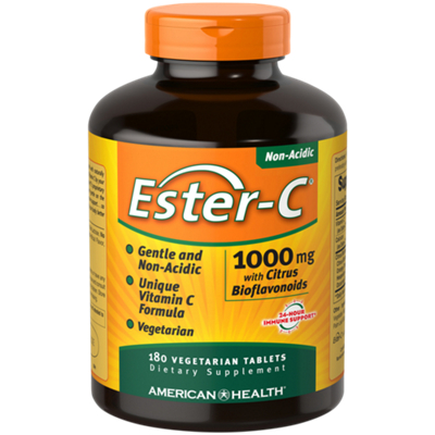 Ester-C with Citrus Bioflavonoids - Non-Acidic Form of Vitamin C - 1,000 MG (180 Vegetarian Tablets)