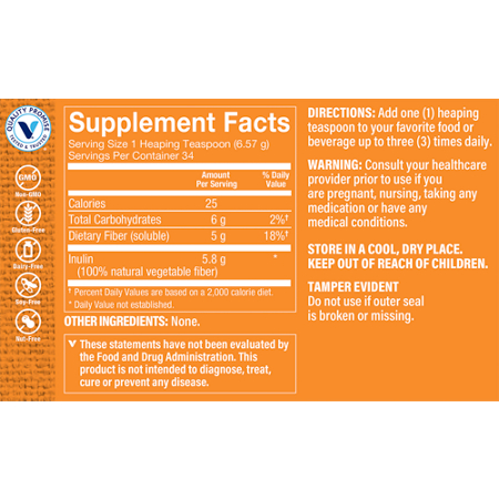 Supplement Facts for Miracle Fiber Powder Digestive Health