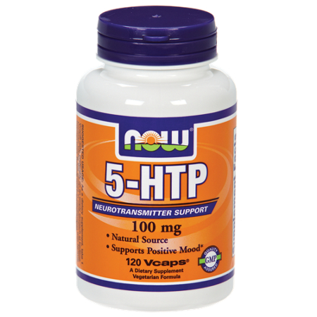 Now Foods 5-HTP Vegetarian Capsules 100 MG bottle front