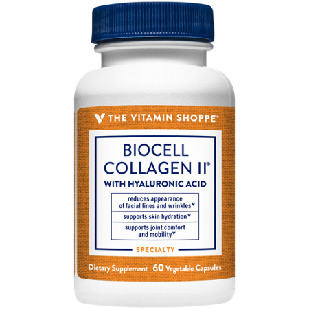 The Vitamin Shoppe BioCell Collagen II with Hyaluronic Acid capsules front