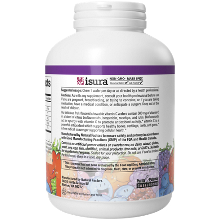 Natural Factors Vitamin C Fruit Chew Wafers 500 MG view 4