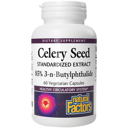 Natural Factors Celery Seed Extract capsules bottle front
