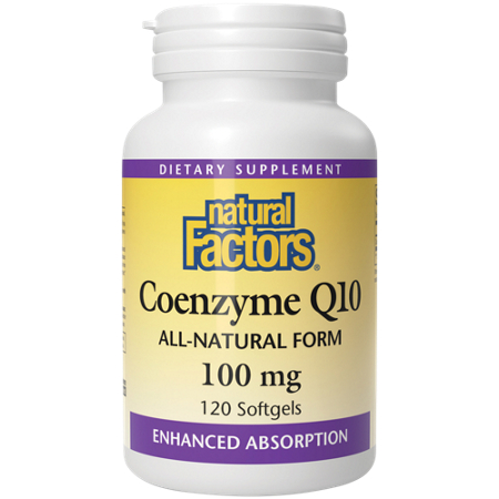 Natural Factors CoQ-10 Enhanced Absorption Softgels 100 MG bottle front