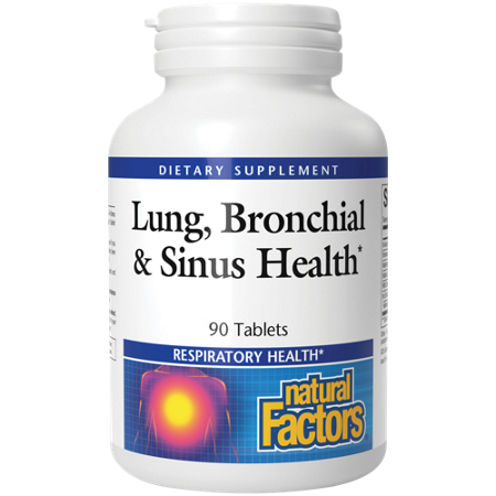 Natural Factors Lung Bronchial and Sinus Health tablets bottle front