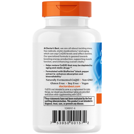 Doctors Best High Absorption CoQ-10 Veggie Capsules 400 MG view 4