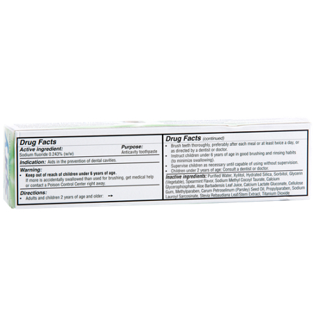 Drug Facts label for Xlear Spray Spearmint Toothpaste with Xylitol Aloe
