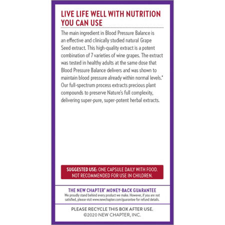 Directions for New Chapter Blood Pressure capsules