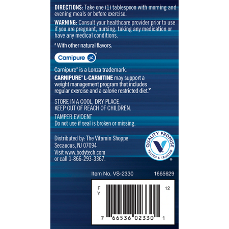 Directions for BodyTech Carnipure L-Carnitine Raspberry 16 fl oz