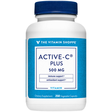 The Vitamin Shoppe Active-C Plus capsules 500 MG bottle front
