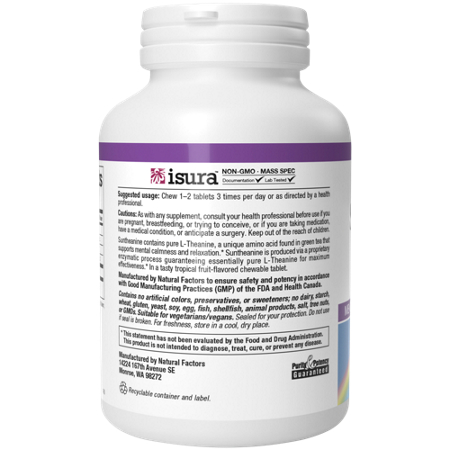 Natural Factors Suntheanine L-Theanine chewable tablets view 4