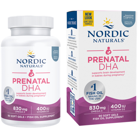 Nordic Naturals Prenatal DHA softgels bottle and box front