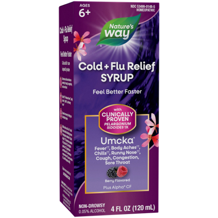 Natures Way Umcka Cold + Flu Relief Syrup box front
