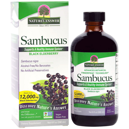 Sambucus Black Elderberry Extract box and bottle front