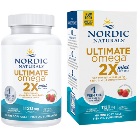 Nordic Naturals Ultimate Omega 2X Mini softgels bottle and box front