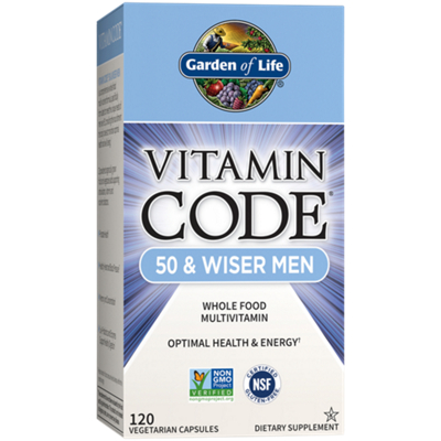 Vitamin Code 50 & Wiser Men – Raw Whole Food Multivitamin (120 Vegetarian Capsules)