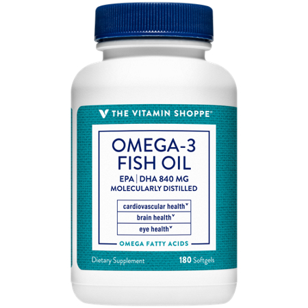 The Vitamin Shoppe Omega-3 Fish Oil softgels 1100 MG bottle front