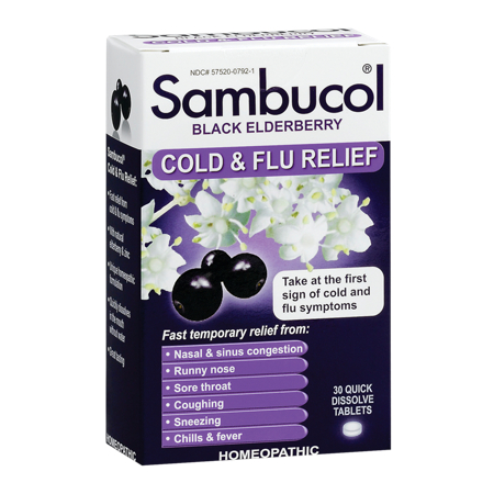 Sambucol Black Elderberry Cold & Flu Relief box front