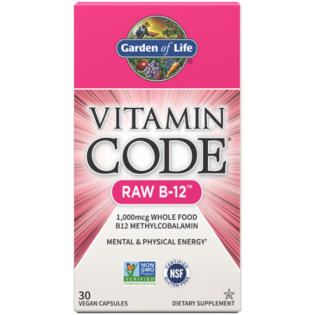 Garden of Life Vitamin Code Raw B12 Vegan Capsules box front
