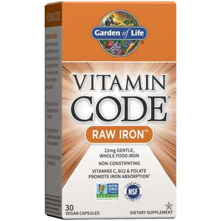 Garden of Life Vitamin Code Whole Food Iron box front