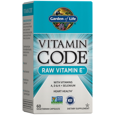 Garden of Life Vitamin Code Raw Vitamin E box front