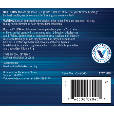 The Vitamin Shoppe BCAA + Glutamine Powder for Muscle Recovery