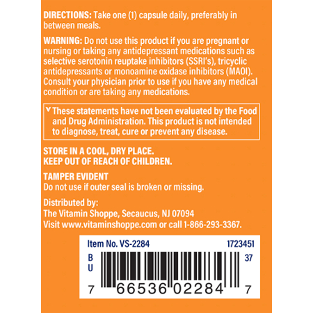 Directions for 5-HTP with Vitamin B6 for Mood Support 100 MG