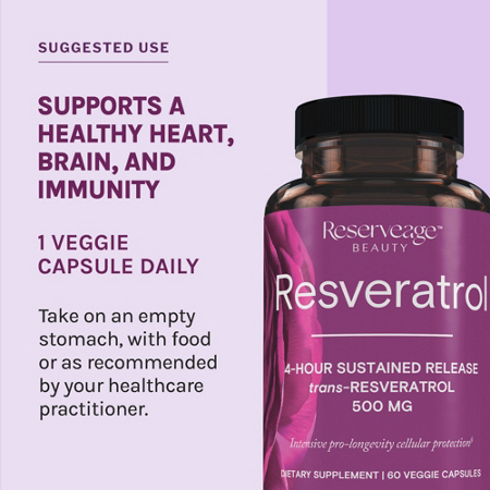 Reserveage Nutrition Resveratrol 500 MG bottle view 7