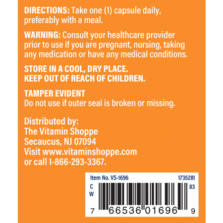 Directions for The Vitamin Shoppe NAC N Acetyl L Cysteine 600 MG