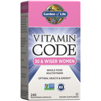 Vitamin Code 50 & Wiser Women – Raw Whole Food Multivitamin (240 Vegetarian Capsules)