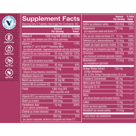 Ultimate Woman 50+ Multivitamin & Multimineral Label