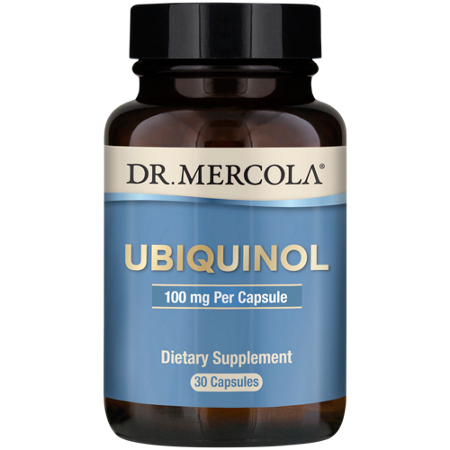 Mercola Ubiquinol CoQ10 100 MG capsules bottle front