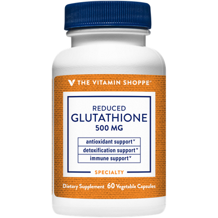 The Vitamin Shoppe Reduced Glutathione Vegetable Capsules 500 MG bottle front