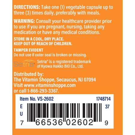 Directions for The Vitamin Shoppe Reduced Glutathione 500 MG