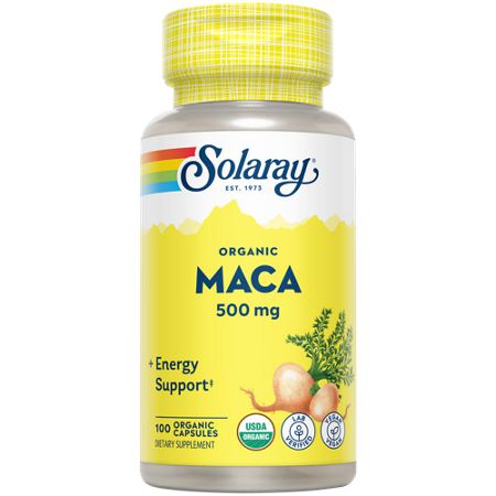 Solaray Organically Grown Maca Vegetable Capsules 500 MG bottle front