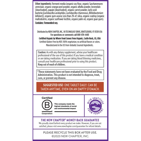 Directions for New Chapter Organic Multivitamin for Every Man