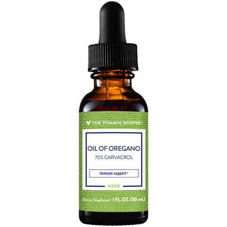 The Vitamin Shoppe Extra Strength Oil of Oregano bottle front