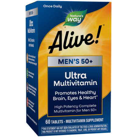 Natures Way Alive Once Daily Mens 50 Plus Multivitamin tablets box front
