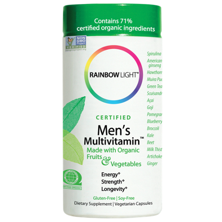 Rainbow Light Organic Whole Food Multivitamin for Men capsules front
