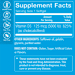 Supplement Facts label for Vitamin D3 Supplement 5000 IU