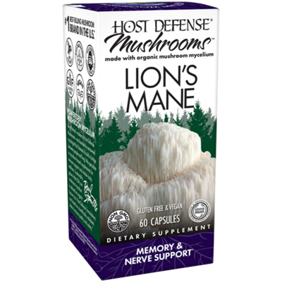 Lion's Mane - Memory & Nerve Support with Organic Mushrooms (60 Vegetarian Capsules)