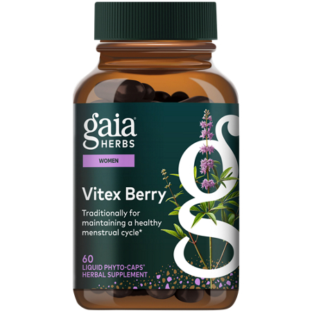 Gaia Herbs Vitex Berry capsules bottle front
